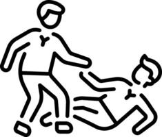 A linear style icon showing a friend helping vector