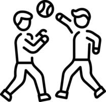 Linear icon of two friends playing together vector