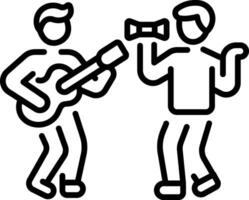 A linear style icon showing friends party vector