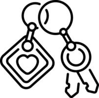 A linear style icon of a friendship keychain vector