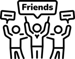 A linear style icon of encouraging friends vector