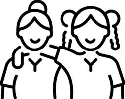 A linear style icon of best companion vector