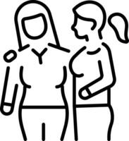A linear style icon showing companionship vector