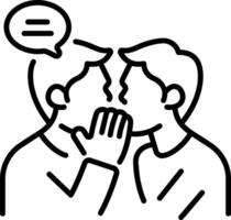Two friends sharing secrets with each other, linear style icon vector