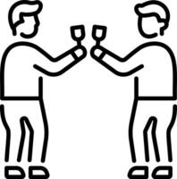 A linear style icon showing a friends party vector