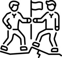 A linear style icon depicting friendship goals vector