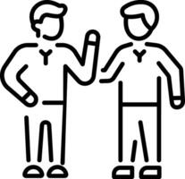 A linear icon of conversation between two friends vector