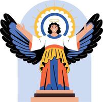 A flat style illustration of an angel character vector