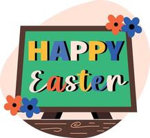 A typographic flat style illustration of happy easter vector