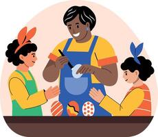 A character doing waster painting, flat style illustration vector