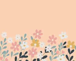 Simple Vintage Hand Drawn Flower Background vector