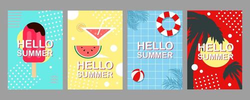 Illustration Elements of Hand Drawn Lettering of Hello Summer with Sun. doodle handwritten. vector