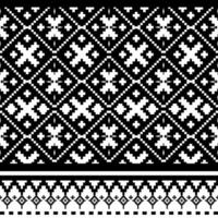 Black and White color Geometric ethnic pattern. vector