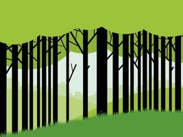 Collection of flat trees Icon silhouette isolated on white background. vector