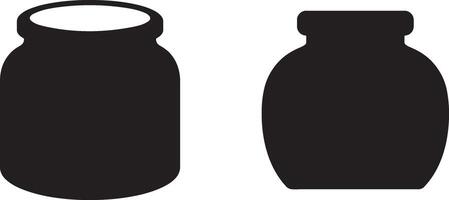 Jar Silhouette Set - Simple and Clean Design on White Background vector
