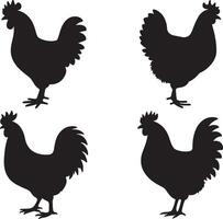 set of chicken illustration isolated on white background eps 10 vector