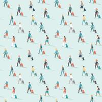 People walking in a seamless pattern vector