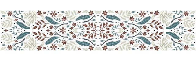 Colored seamless horizontal pattern with pine cones, branches vector