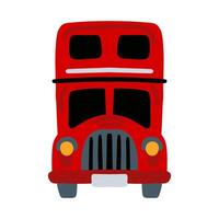 English red double-decker bus side view cartoon style on a white background vector