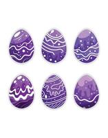 Purple Easter Eggs with Abstract Patterns vector