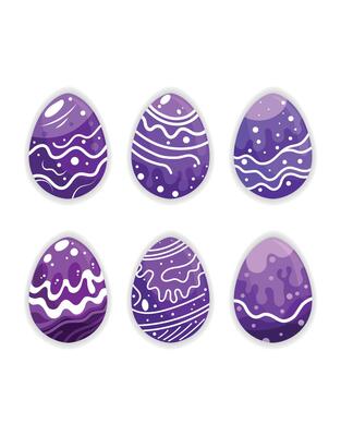 Purple Easter Eggs with Abstract Patterns