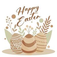 Minimalist Easter Greeting with Decorative Eggs vector