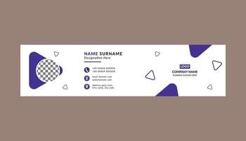 Modern Email Signature Design. Luxurious Layout Display for Promotional Campaign. vector
