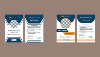 Modern ID Badge Design in Bundle. Elegant Template Display for Promotional Campaign. vector