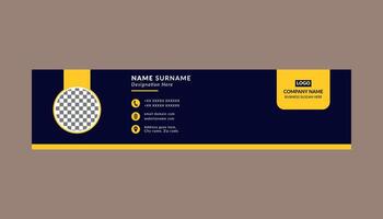 Modern Email Signature Design. Trendy Template Display for Promotional Campaign. vector
