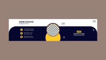 Modern Email Signature Design. Classic Layout Display for Promotional Campaign. vector