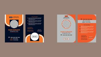 Modern ID Badge Design in Bundle. Trendy Template Display for Promotional Campaign. vector