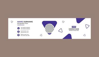 Modern Email Signature Design. Luxurious Template Display for Promotional Campaign. vector