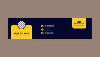 Modern Email Signature Design. Trendy Layout Display for Promotional Campaign. vector