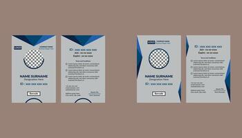 Modern ID Badge Design in Bundle. Dynamic Template Display for Promotional Campaign. vector