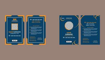 Modern ID Badge Design in Bundle. Artistic Template Display for Promotional Campaign. vector