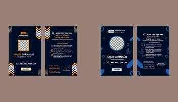 Modern ID Badge Design in Bundle. Classic Template Display for Promotional Campaign. vector