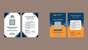 Modern ID Badge Design in Bundle. Innovative Template Display for Promotional Campaign. vector