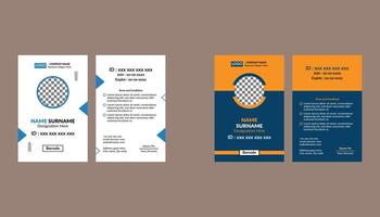 Modern ID Badge Design in Bundle. Minimal Template Display for Promotional Campaign. vector