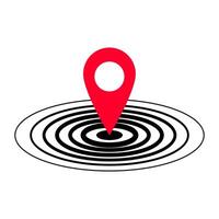 Map pin location with circle wave illustration vector