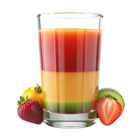 Refreshing Layered Fruit Juice with Strawberries Kiwi and Tomato png