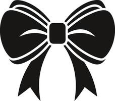 A black and white bow icon on a white background vector