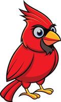 A red cardinal bird with a big beak vector