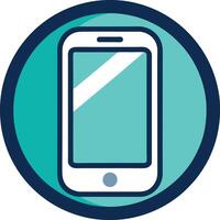 A phone with a blue background and a white border vector