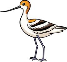 A cartoon bird with long legs and a long beak vector