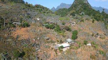 Aerial View Of Remote Mountain Village On Ha Giang Loop, Northern Vietnam video