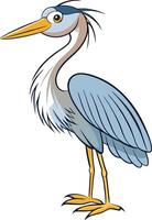 A cartoon heron standing on a white background vector