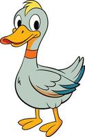 Cartoon duck with orange beak and beak vector