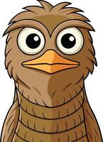 Cartoon bird with big eyes and a long beak vector