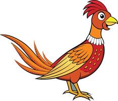 A cartoon rooster with a red and yellow vector