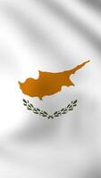 Vertical, portrait waving national flag of Cyprus. Smooth animation with highly detailed, realistic animated background for social media, screens smartphone. Cloth motion, official colors. video
